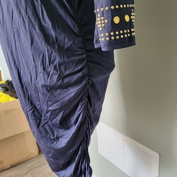 Michael Michael Kors Boho Studded Cover-Up Dress-NEW NAVY-X-Small/Small - Picture 4 of 8